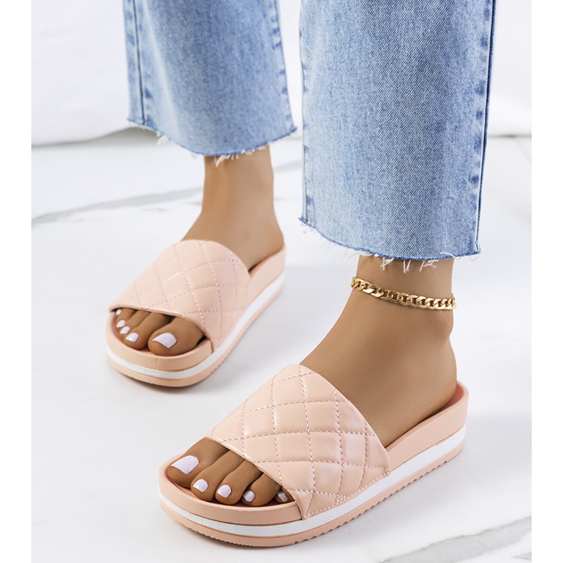 Hassell ružičaste prošivene papuče ružičasta 1