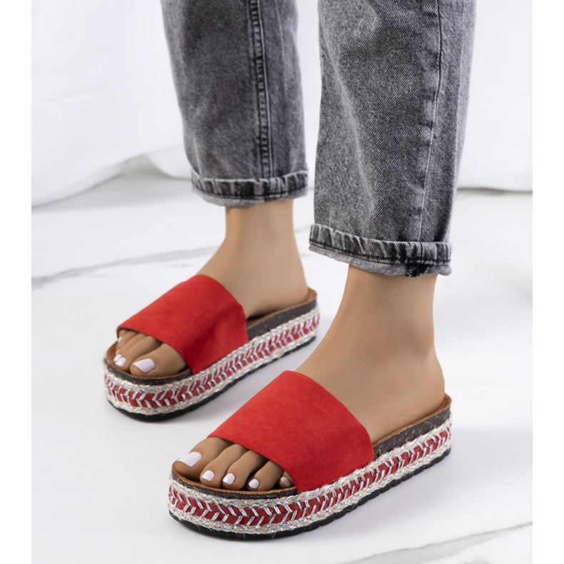 Crvene sandale na potplatu od pluta Bonython crvena 1