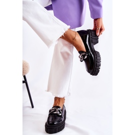 Ženske mokasine mokasinke kožne crno-srebrne Laura Messi 2339 2