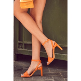 FJ1 Ženske sandale na visokoj potpetici narančasta Camellia 1