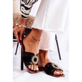 PS1 Udobne ženske papuče s crnim Ginera ornamentom crno 1