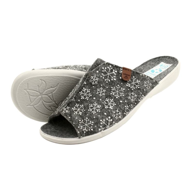 Adanex papuče od pahuljice od filca 24217 bijela siva 5