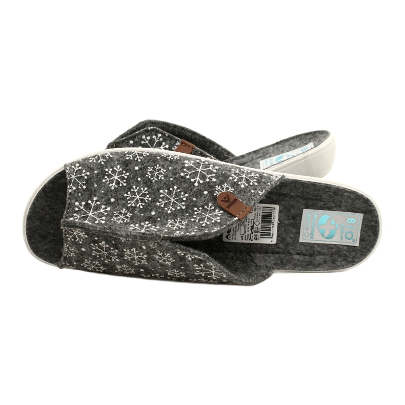 Adanex papuče od pahuljice od filca 24217 bijela siva 6