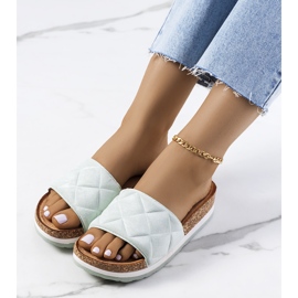 Zelene sandale na potplatu od pluta Galts zelena 1