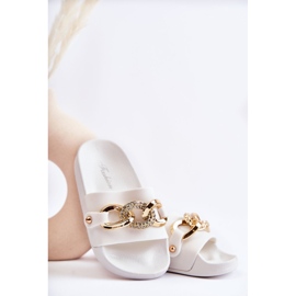 FK1 Dječje gumene papuče s ukrasnim lančićem Bijela Suzie 1