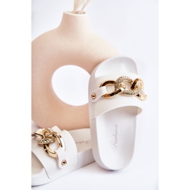 FK1 Dječje gumene papuče s ukrasnim lančićem Bijela Suzie 2