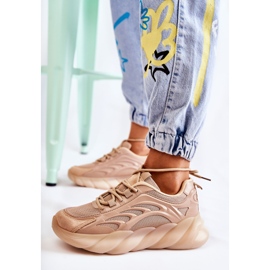 PM2 Modne ženske sportske tenisice Bež Sollero zlatni 1