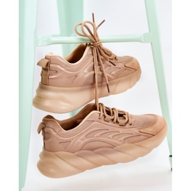 PM2 Modne ženske sportske tenisice Bež Sollero zlatni 2