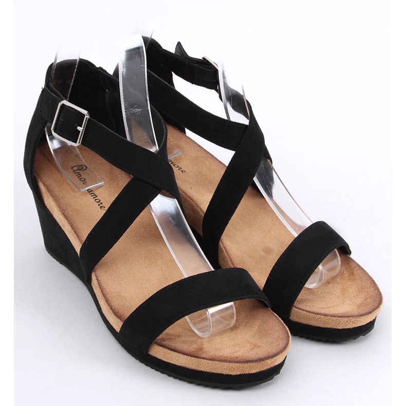 Sandale na klin Ashlyn crne crno 1