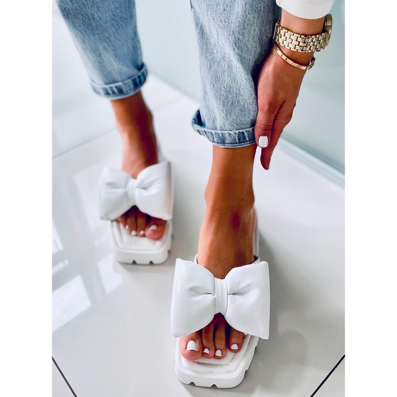 Keesha bijele papuče s visokim potplatom bijela 1