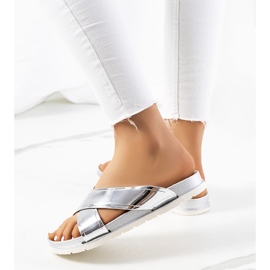 Srebrne ženske papuče Nicolay srebro 1