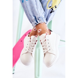 FK2 Ženske sportske cipele vezane u bijelu Renesme bijela crna ružičasta zlatni 2