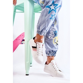 FK2 Ženske sportske cipele vezane u bijelu Renesme bijela crno ružičasta zlatna 1