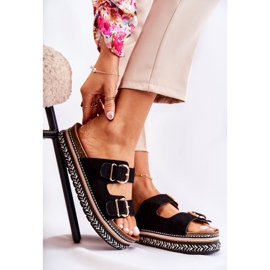 FE1 Ženske papuče s kopčom Black Melissa crna 2