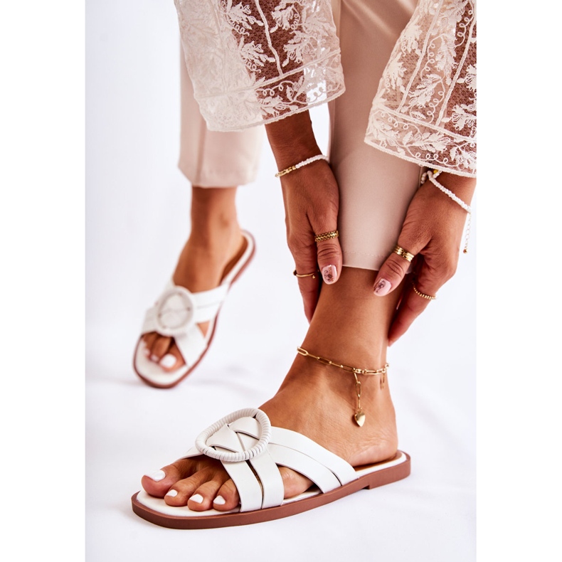 Ženske modne bijele Sansa papuče bijela 2