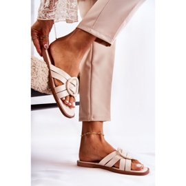 FE1 Modne ženske bež papuče Sansa 2