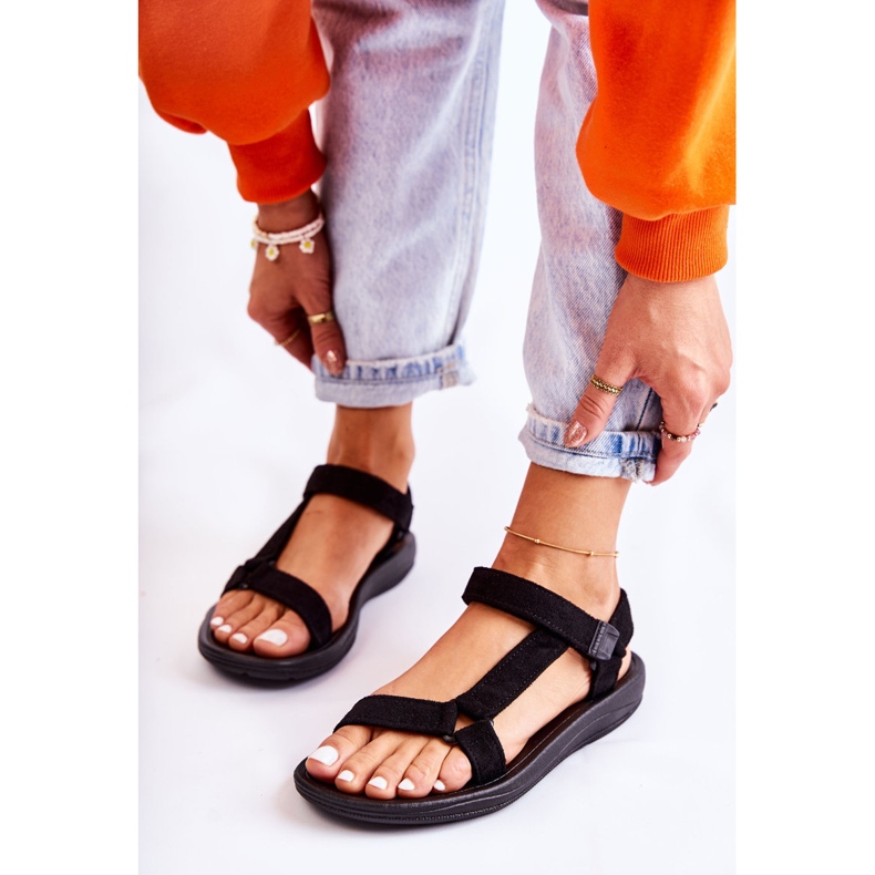 Ženske crne sportske sandale Harris od antilopa crna 1