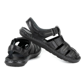 Olivier Muške kožne ljetne sandale 230MA crne crna 3