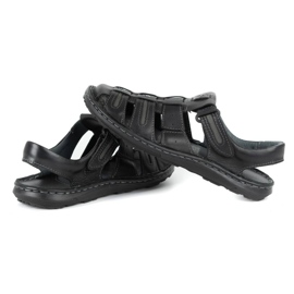 Olivier Muške kožne ljetne sandale 230MA crne crna 4