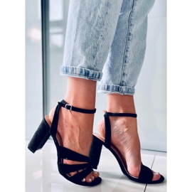 Leslie crne sandale na petu crno 1