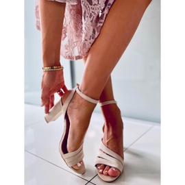 Leslie Bež sandale na petu 1