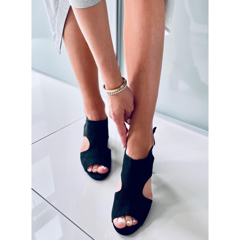 Stacy Black otvorene sandale na visoku petu crno 2