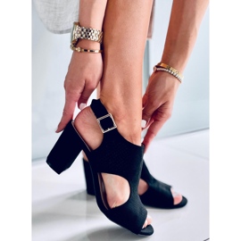 Stacy Black otvorene sandale na visoku petu crno 1