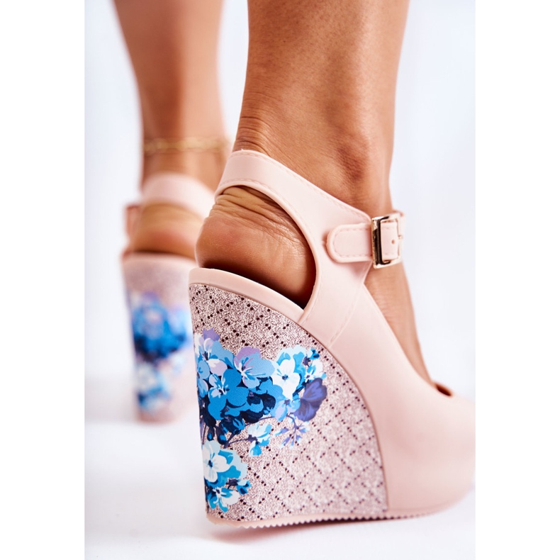 PH1 Ženske bež Nemesis sandale na klin 2