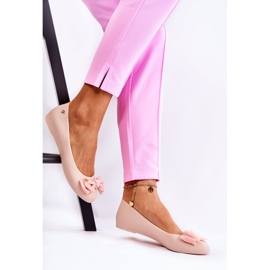 PH1 Ženska gumena balerina mašna Nude Fergie bež 2