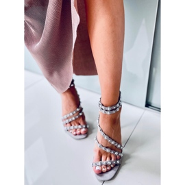 Sandale na visoku petu Noelle LT.GREY siva 1