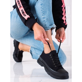 SHELOVET Crne tenisice na platformi crno 1