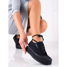 SHELOVET Tenisice na širokoj platformi crno 1