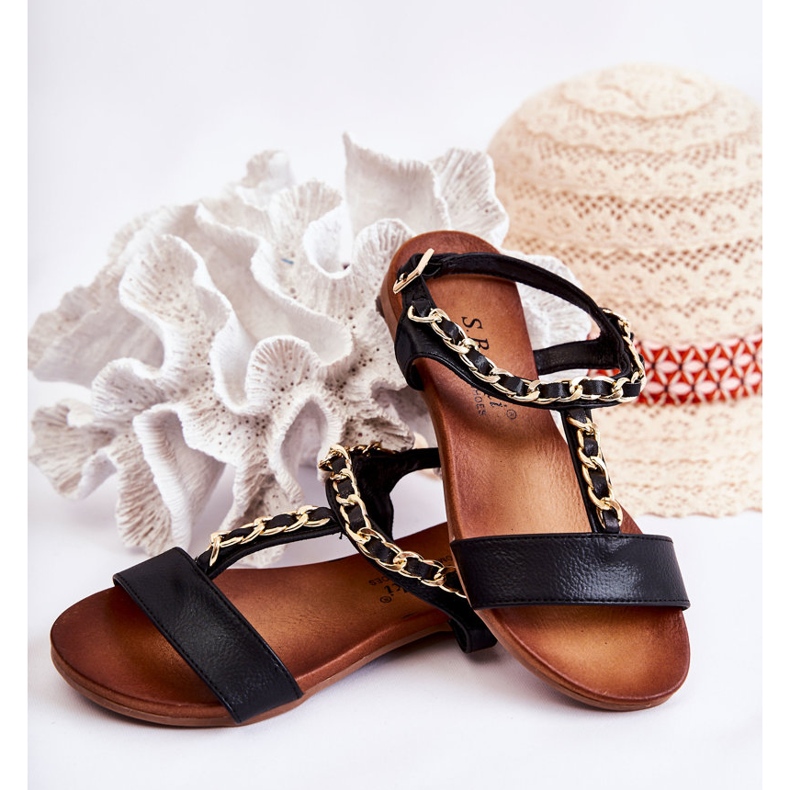 S.Barski Dječje sandale s kopčom Black Letto crna 2