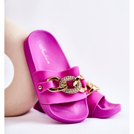 FK1 Dječje gumene papuče s ukrasnim lančićem Fuchsia Suzie ružičasta 1