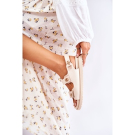 S.Barski Ženske kožne sandale s bež dekoracijom Halis 1