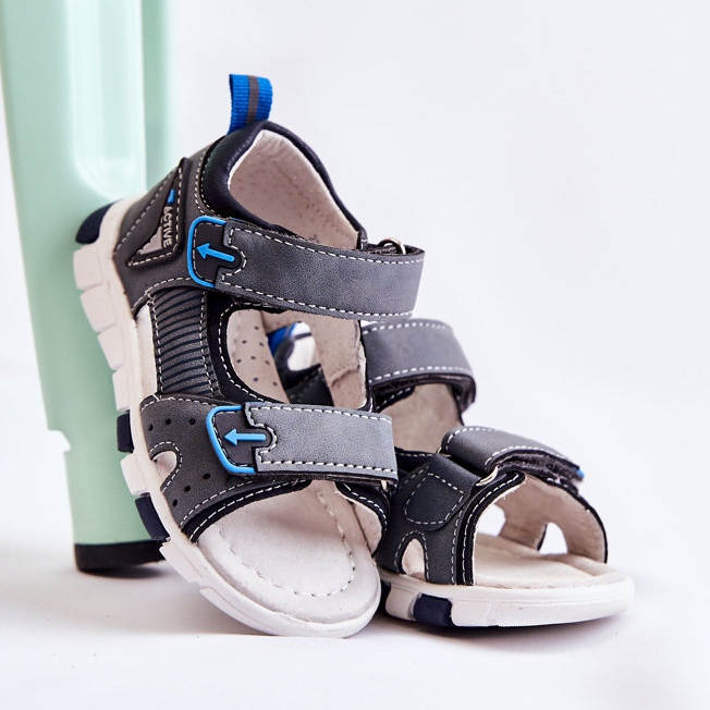 PE1 Udobne dječje sandale tamnosive Samell siva 1