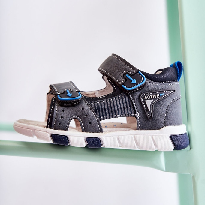 PE1 Udobne dječje sandale tamnosive Samell siva 2