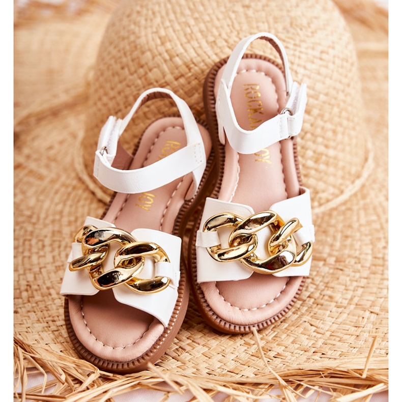 FR1 Dječje sandale s bijelim Layra čičkom ['bijelo'] bijela 2