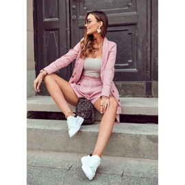 FS3 Ženske sportske cipele na platformi crno-bijele Eliso bijela 1