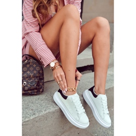 FS3 Ženske sportske cipele na platformi crno-bijele Eliso bijela 2