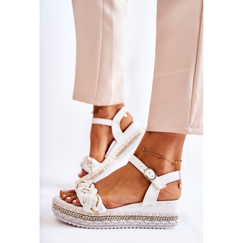 PS1 Ženske sandale na klin Bijele Chaves bijela 1