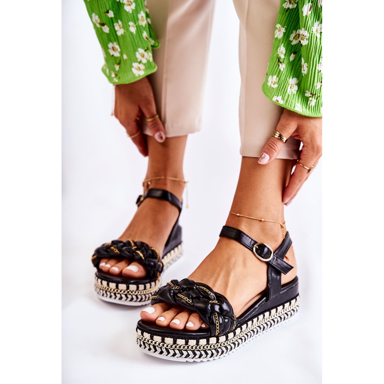 PS1 Ženske sandale na klin crne Chaves crna 2