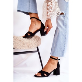 PS1 Klasične ženske sandale na petu crni ester crna 2