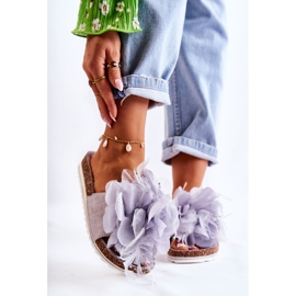 PS1 Ženske antilop papuče s ukrasnim cvjetnim sivim alimosima siva 1