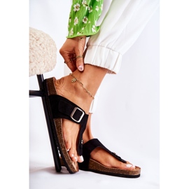 FB1 Ženske papuče s kopčom crne Elina crno 1