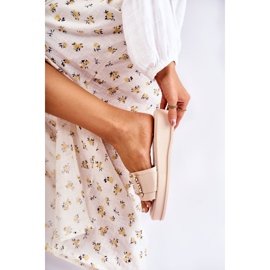 S.Barski Modne ženske kožne papuče bež Adaline 1