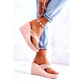 Ženske papuče na klin ZAXY HH285294 Nude bež ružičasta 2