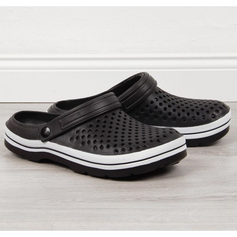 Novosti M EVE301A crne ažurne pjenaste papuče crna 1