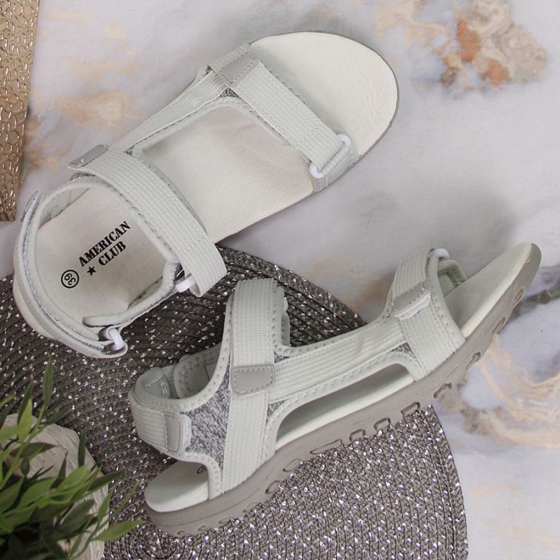 American Club W AM896B sive sandale na čičak 2
