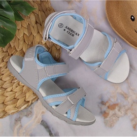 American Club Jr.AM898A sandale na čičak sive 2